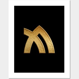 Kagawa Prefecture Symbol in Gold Faux Posters and Art